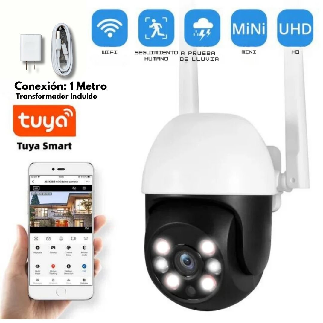 Cámara Exterior Wifi Con Seguimiento Y Vision Nocturna Tuya Smart - Muy Moderna Uruguay