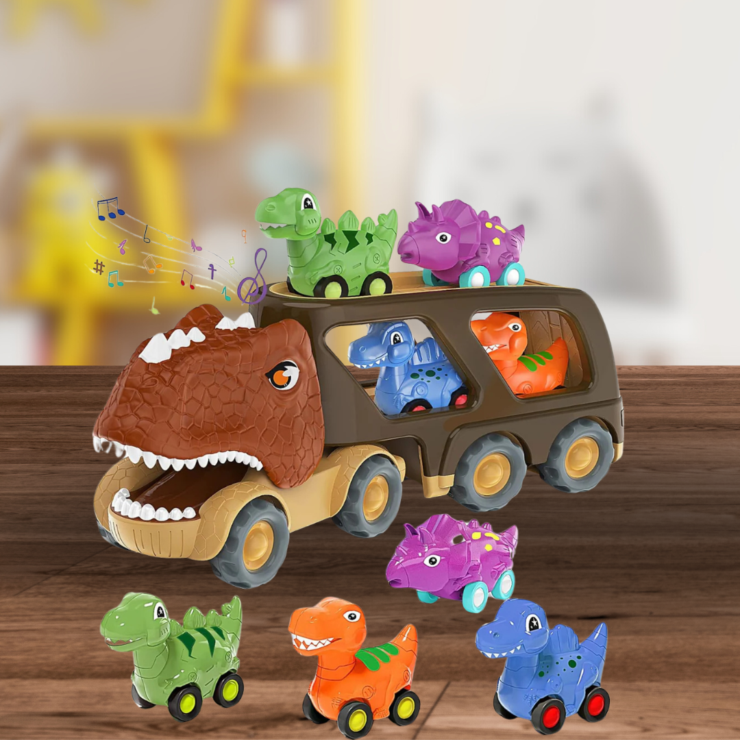Camión Juguete Transportador De Dinosaurios Autitos de Fricción