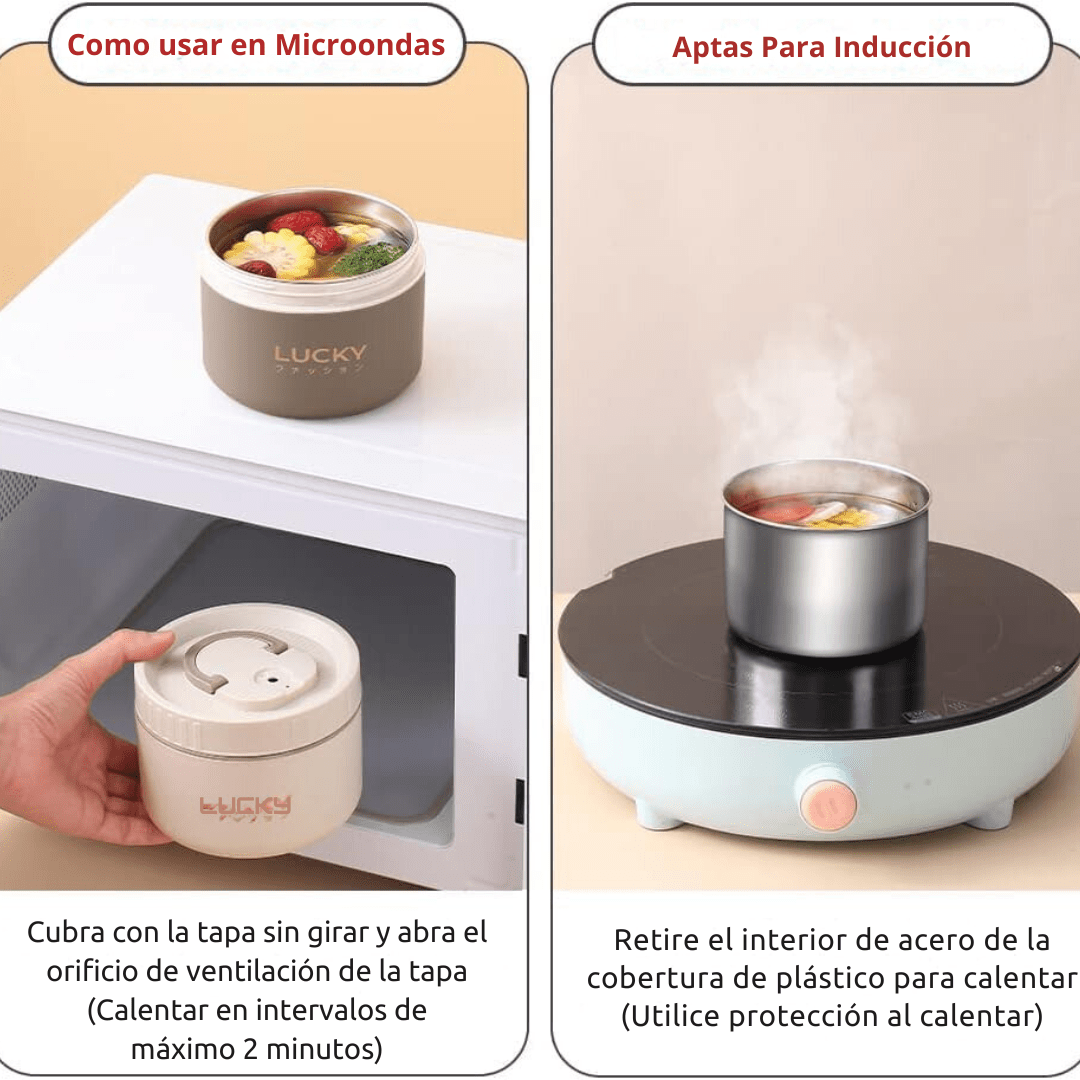 Set De 4 Viandas Térmicas Con Funda - Muy Moderna Uruguay