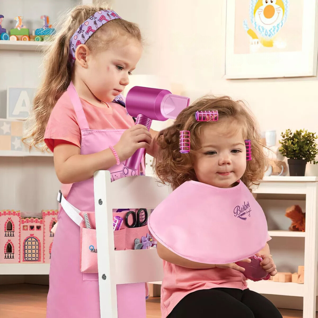 Kit de Salon de Belleza de Juguete a Pilas 14 Piezas