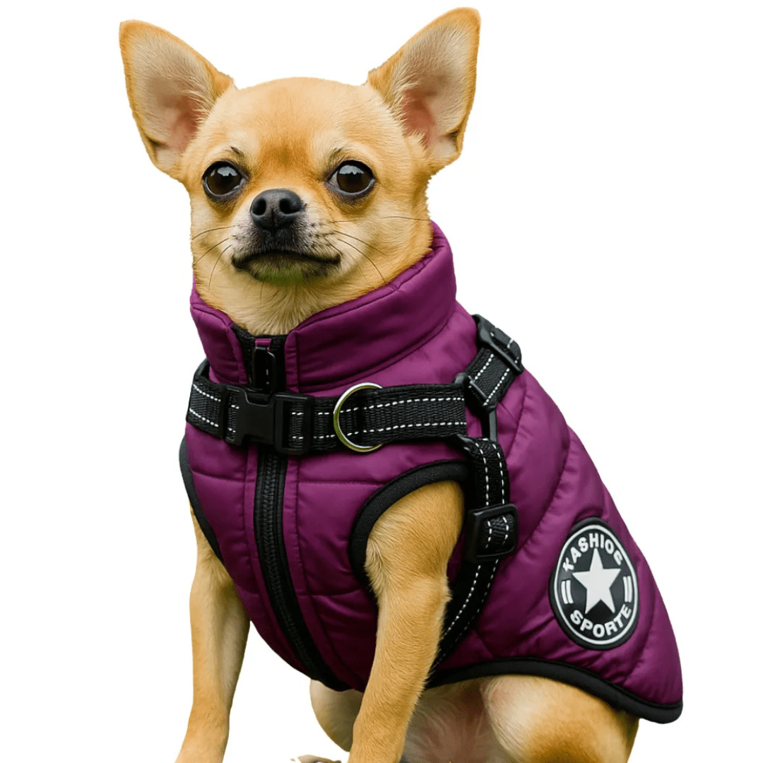 Abrigo para Perros Impermeable Chaleco con Arnés Reflectivo - Muy Moderna Uruguay