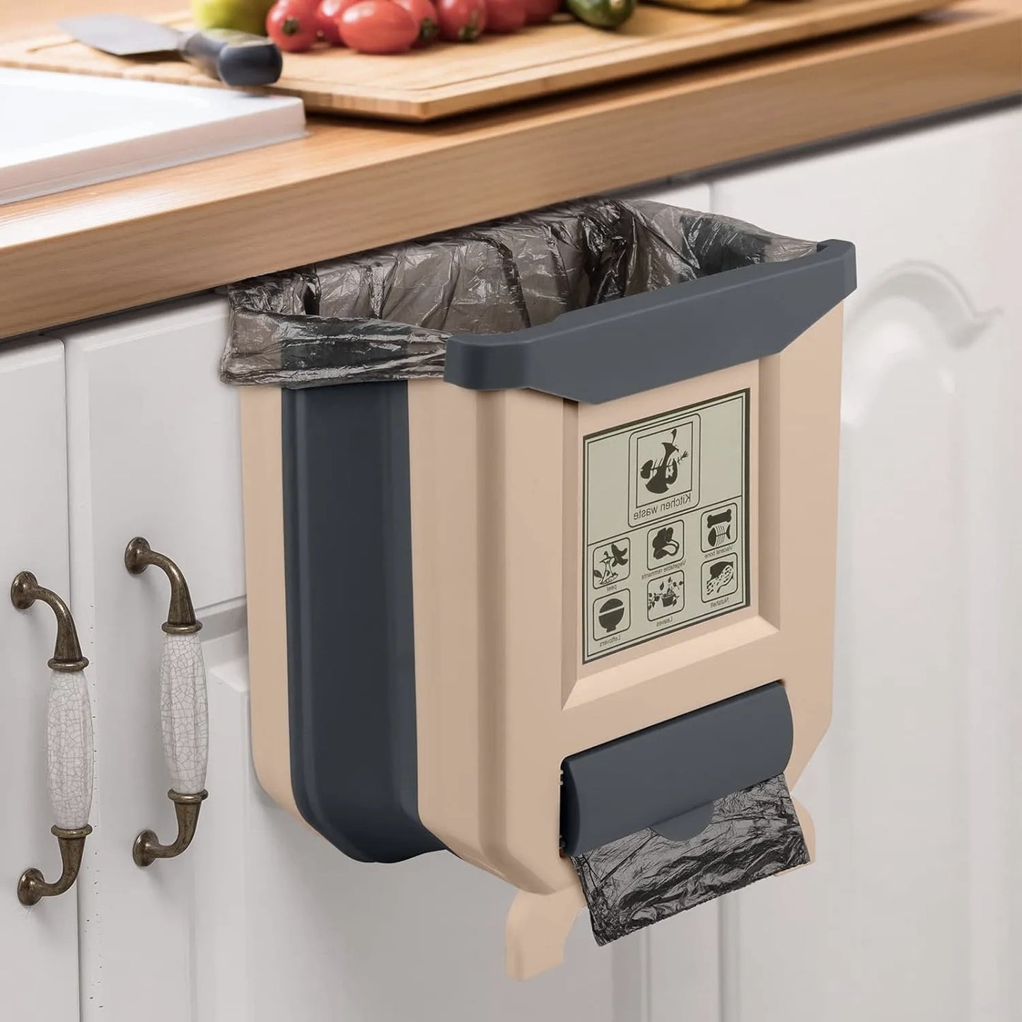 Basurero Plegable Cubo de Basura Colgante