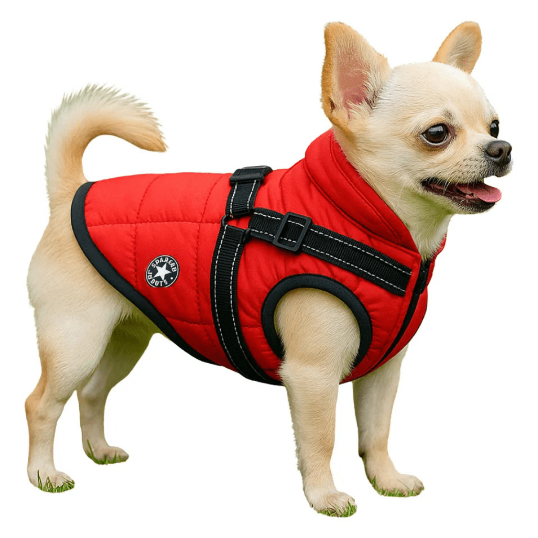 Abrigo para Perros Impermeable Chaleco con Arnés Reflectivo - Muy Moderna Uruguay