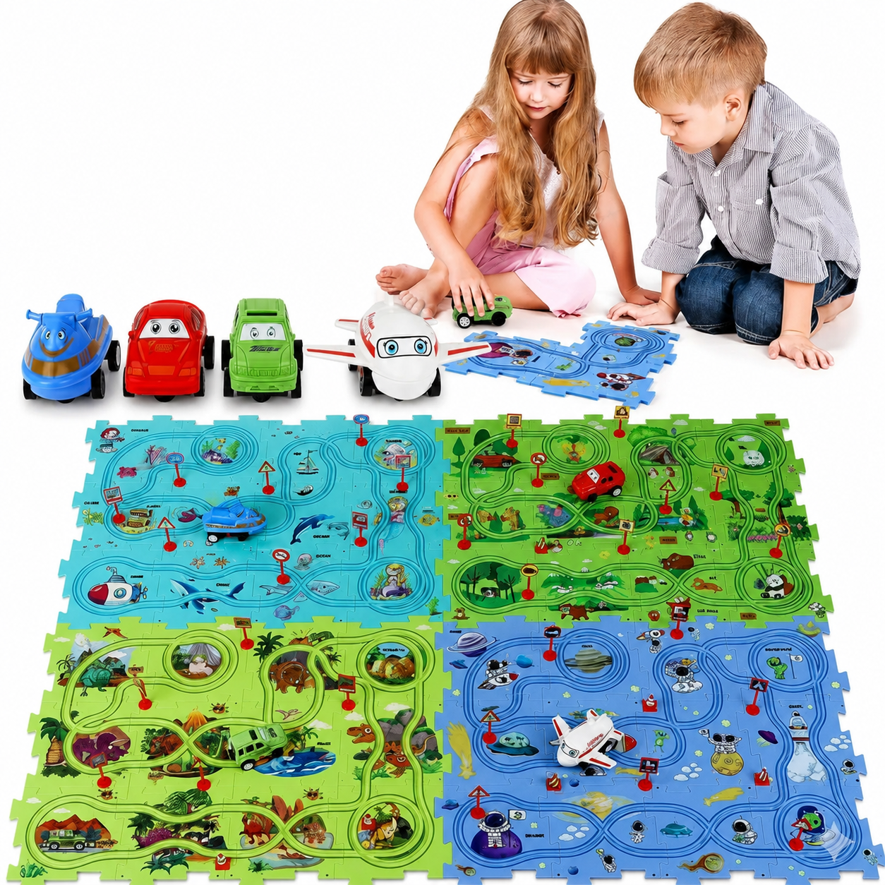 Pista De Carreras Gigante Puzzle Interactivo Educativo