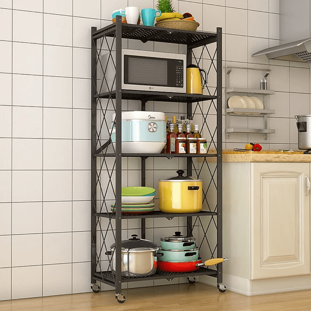 Estantería Plegable de 5 Niveles con Ruedas - Muy Moderna Uruguay