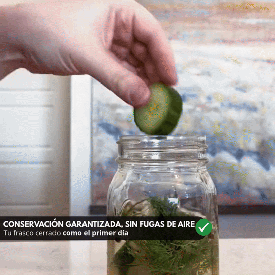 Kit Sellador al Vacío Portátil con Tapas Reutilizables para Frascos