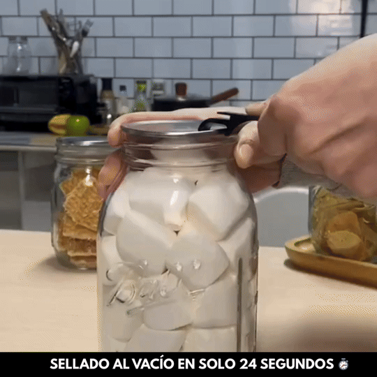 Kit Sellador al Vacío Portátil con Tapas Reutilizables para Frascos