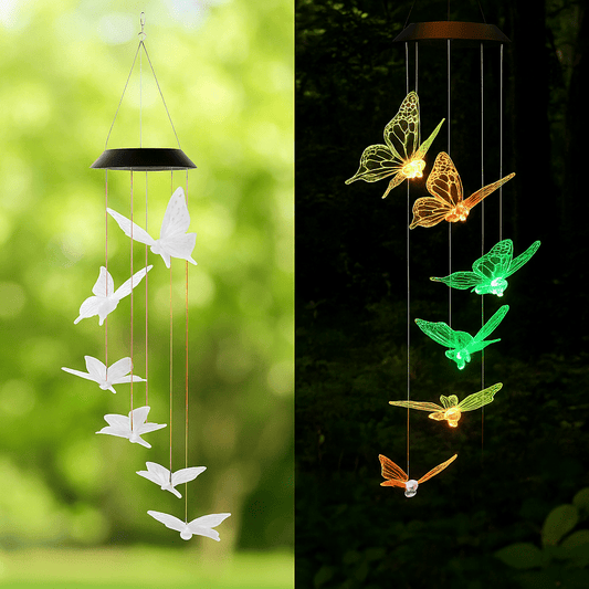 Llamador de Ángeles de Mariposas LED Solar - Muy Moderna Uruguay