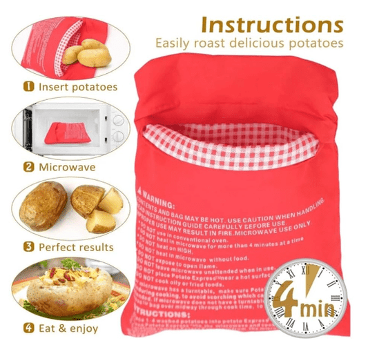 Set de 3 Bolsas para Cocinar Papas en Microondas Reutilizables - Muy Moderna Uruguay