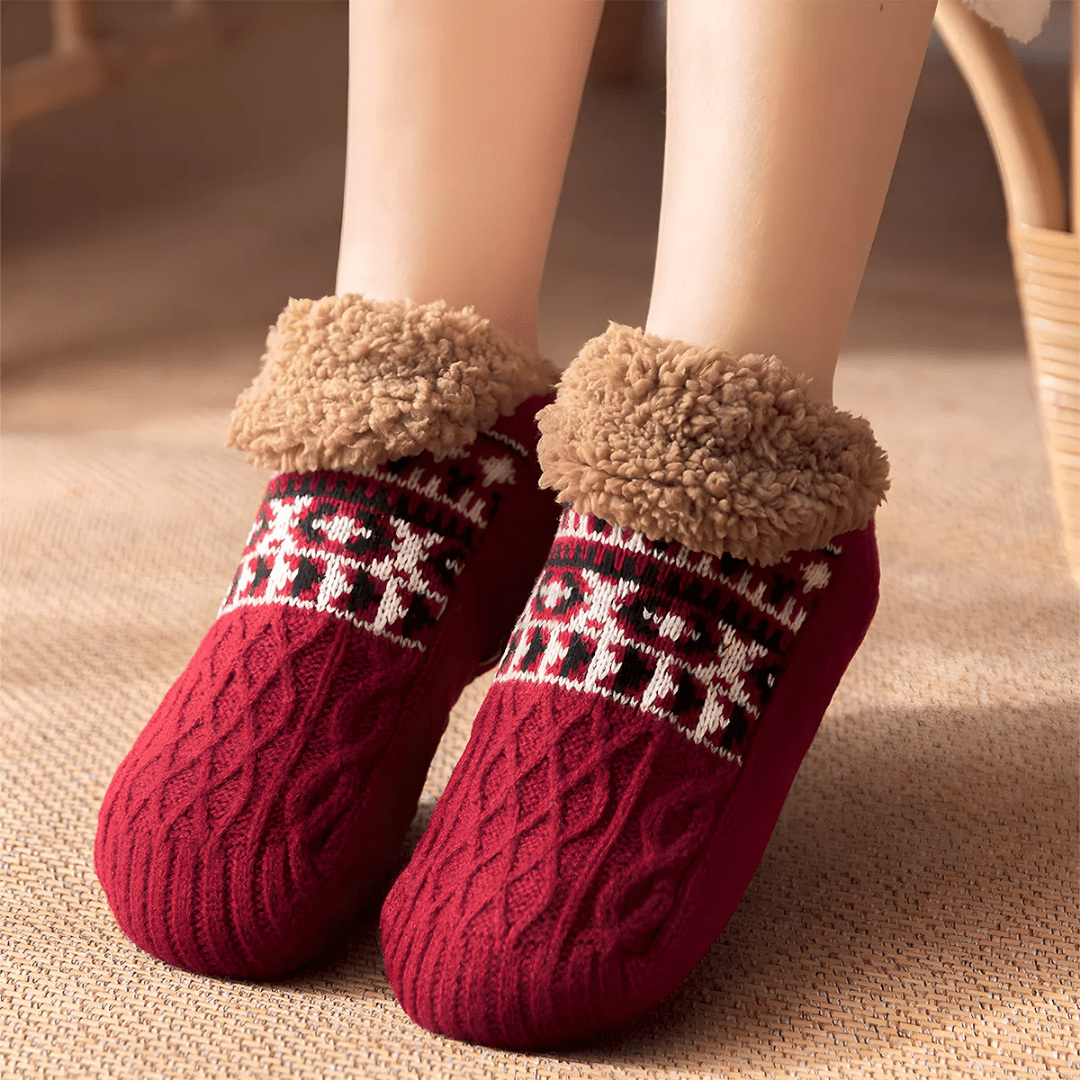 Pantuflas tipo Medias Térmicas Antideslizantes con Corderito Interior - Muy Moderna Uruguay