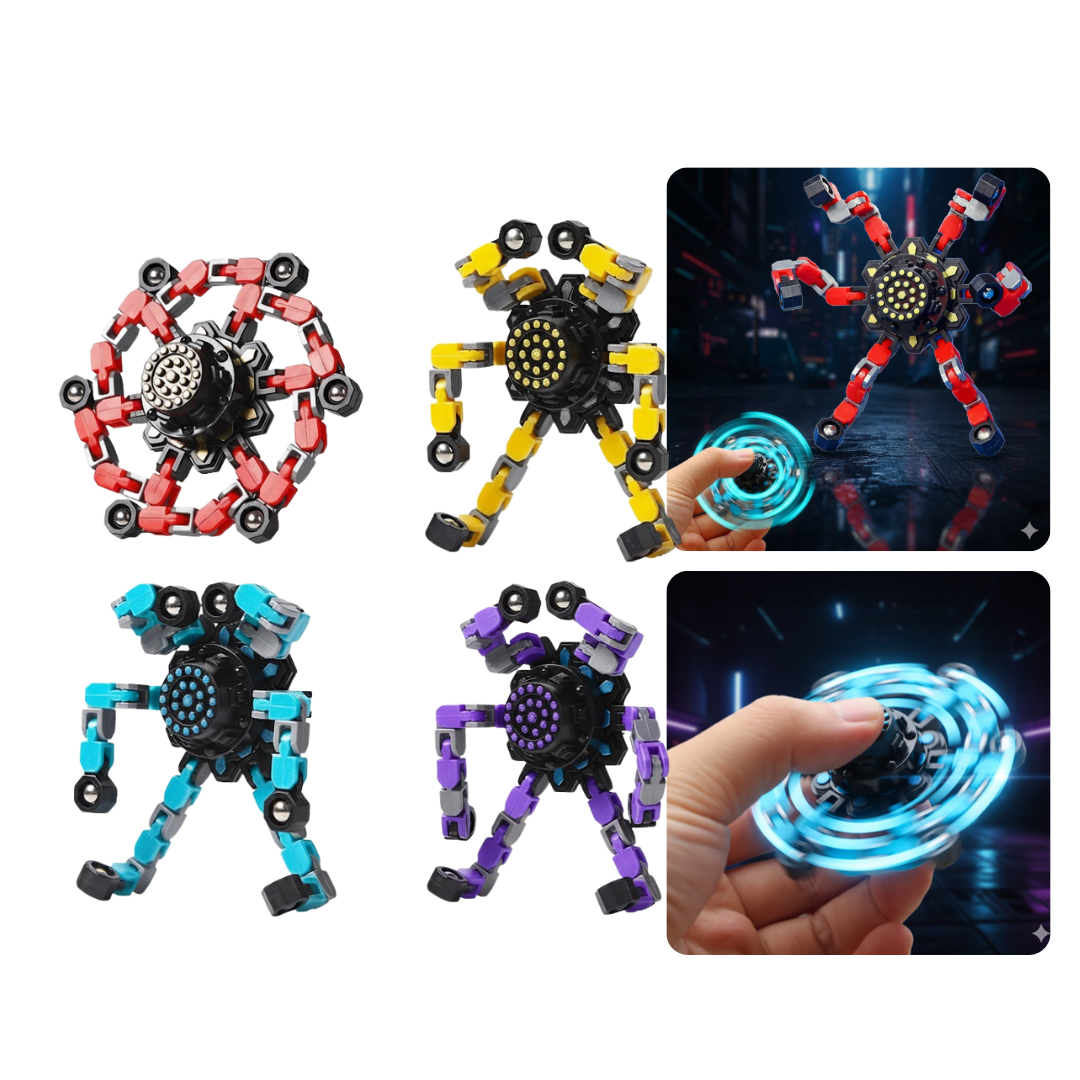 Set 4 Fidget Spinner Transformables Antiestrés Juguete Sensorial - Muy Moderna Uruguay