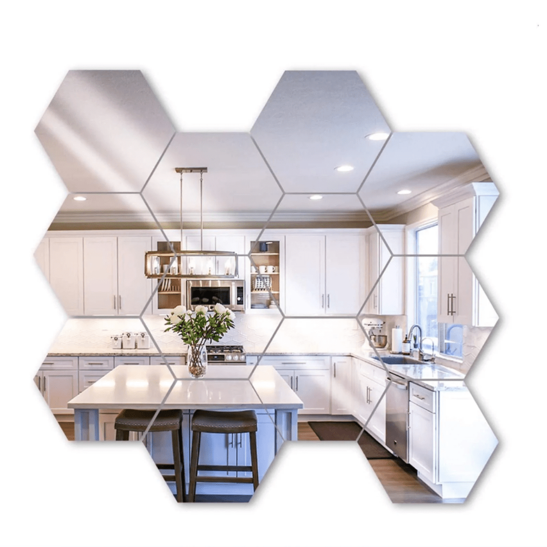 Espejos de Acrílico Hexagonales (12 Unidades) - Muy Moderna Uruguay