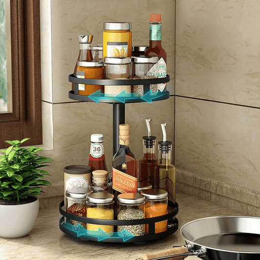 Organizador Giratorio de 2 Niveles para Cocina y Baño - Muy Moderna Uruguay