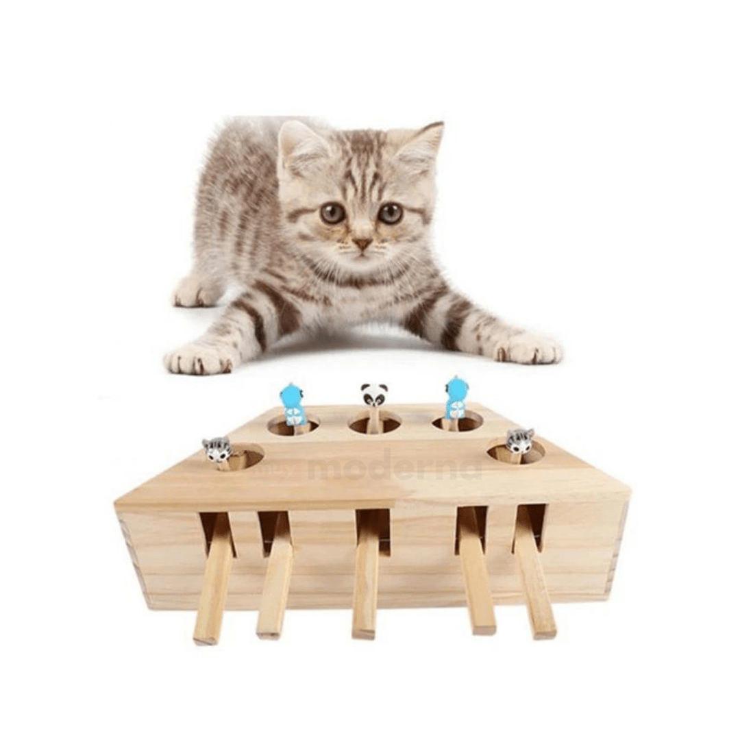 Juguete de Madera para Gatos "Atrapa El Ratón" - Muy Moderna Uruguay