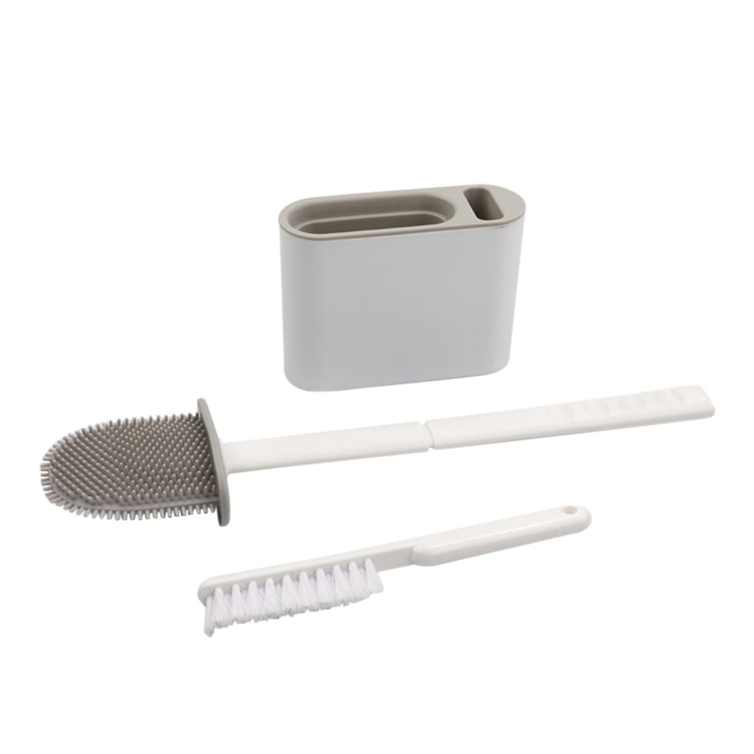 Cepillo de Silicona para Baño con Soporte