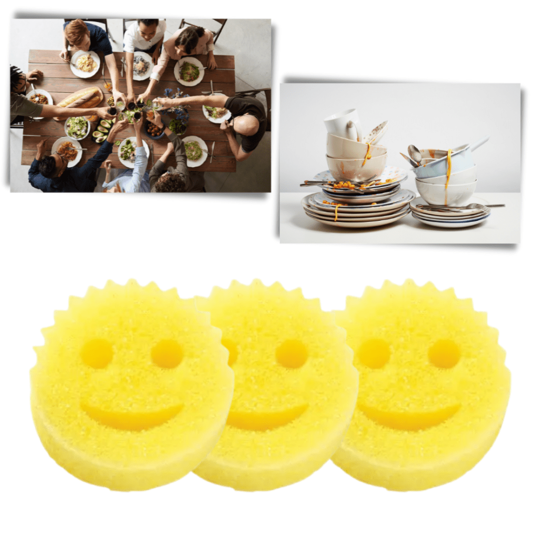 Set de 3 Esponjas Sonrientes Termosensibles - Muy Moderna Uruguay