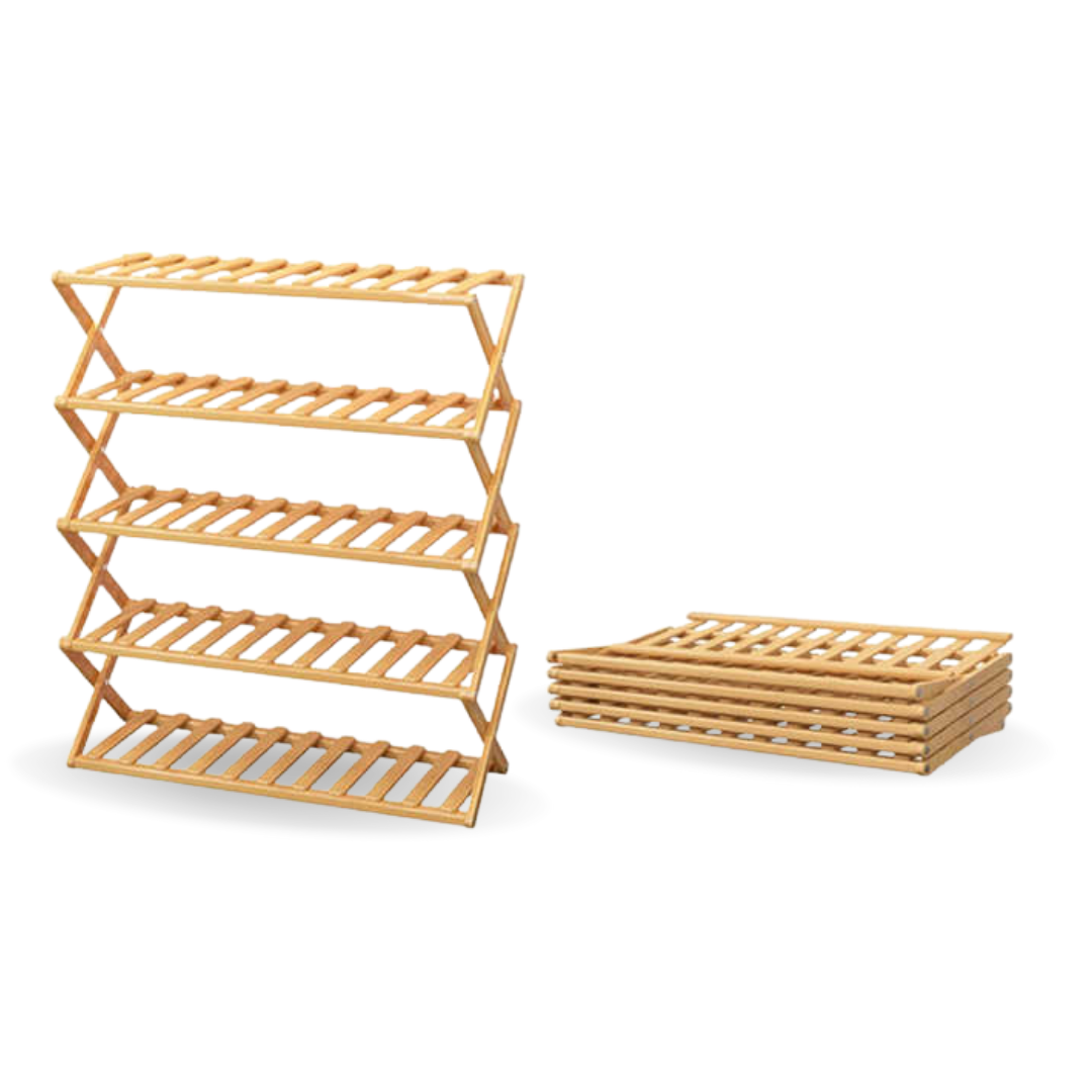 Estantería de Bambú Plegable para Zapatos 4 Estantes (57x50x25cm)