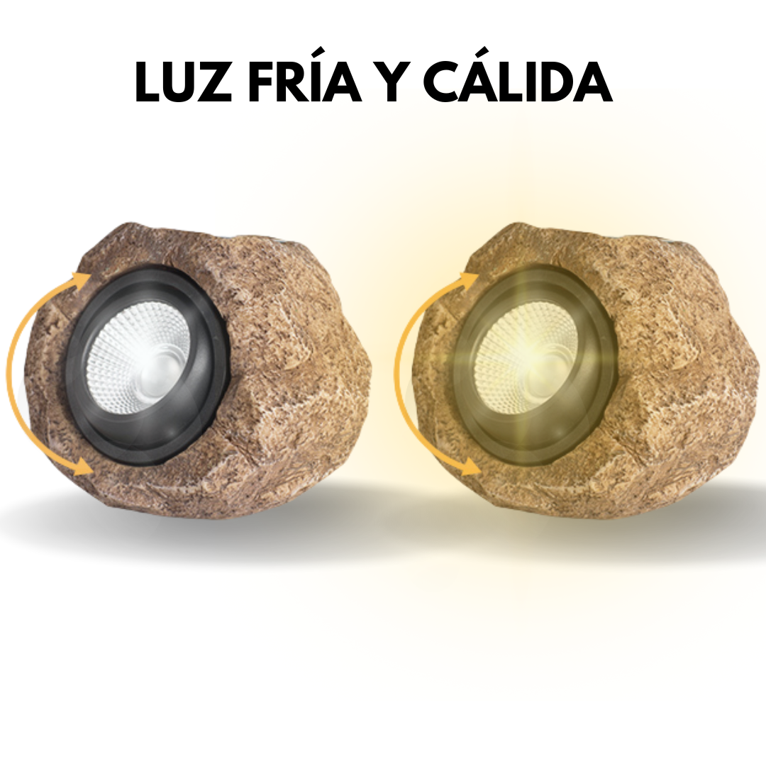 Foco LED tipo Piedra Recargable con el Sol