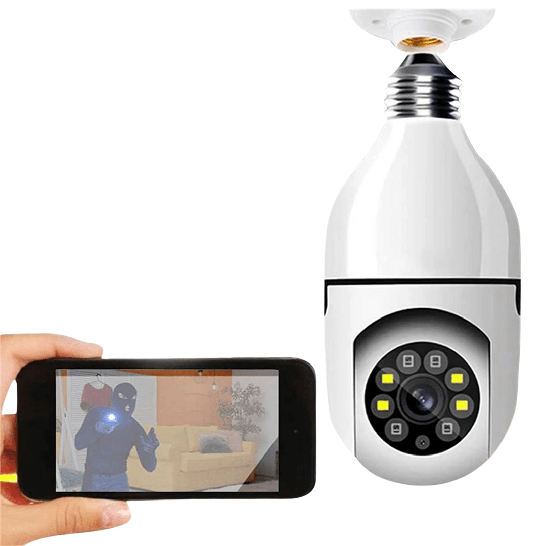 Camara de Seguridad Inteligente Estilo Foco de Luz - Muy Moderna Uruguay
