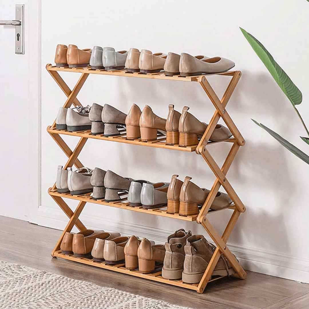 Estantería de Bambú Plegable para Zapatos 4 Estantes - Muy Moderna Uruguay