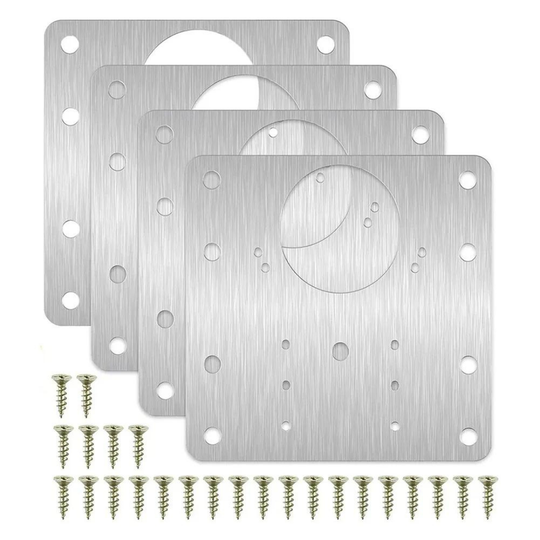 Set de 4 Placas Metálicas para Reparación de Bisagras