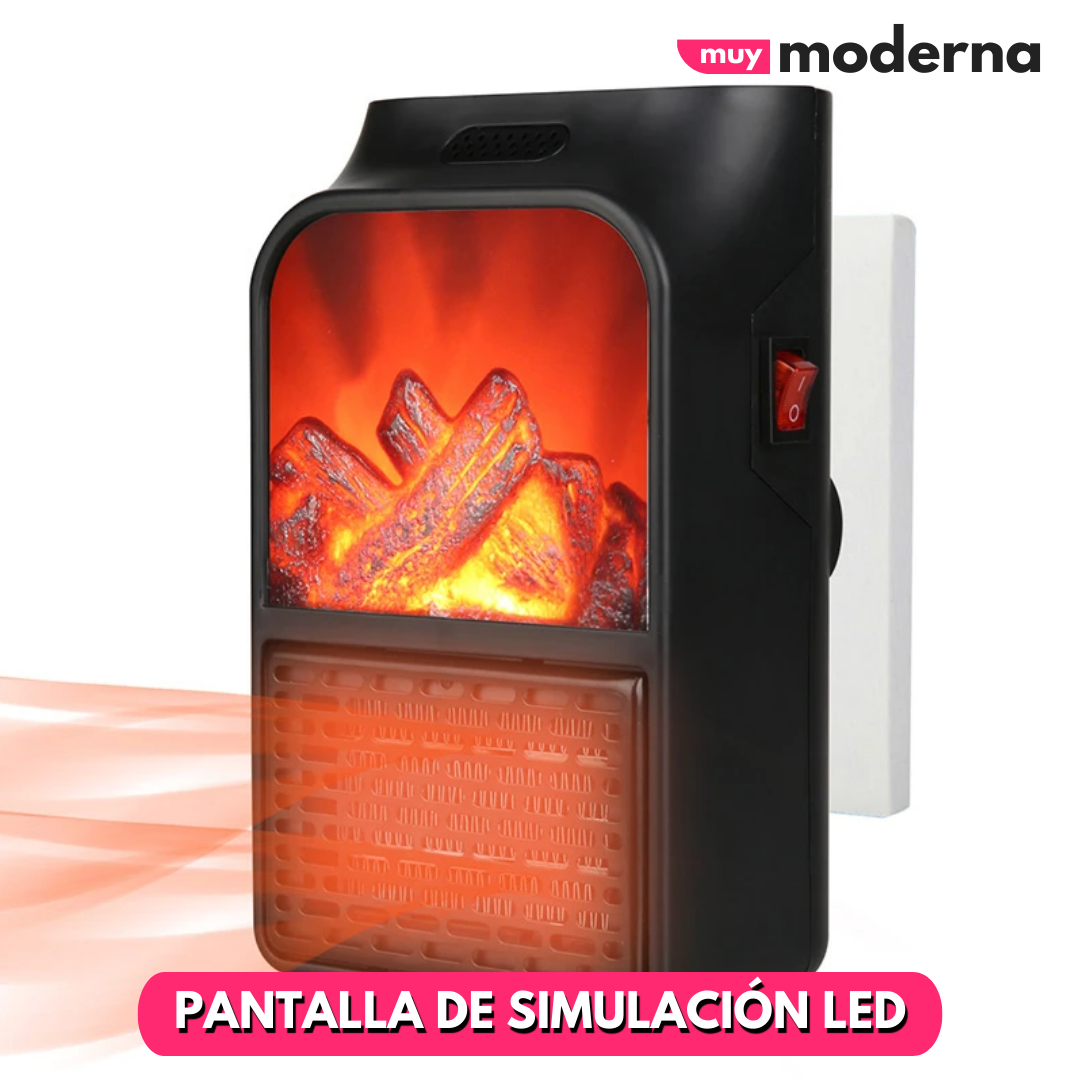 Calefactor Flame Heater Con Pantalla Veladora Fogata LED