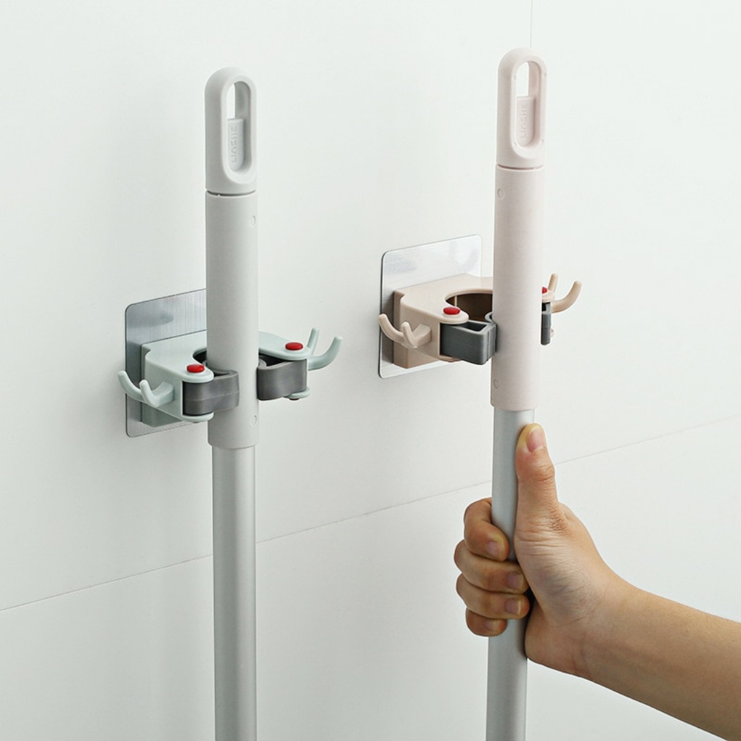 Soporte Adhesivo para Mopas y Escobas