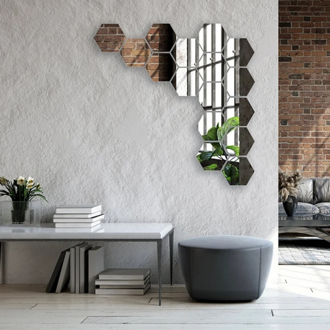 Espejos de Acrílico Hexagonales (12 Unidades)