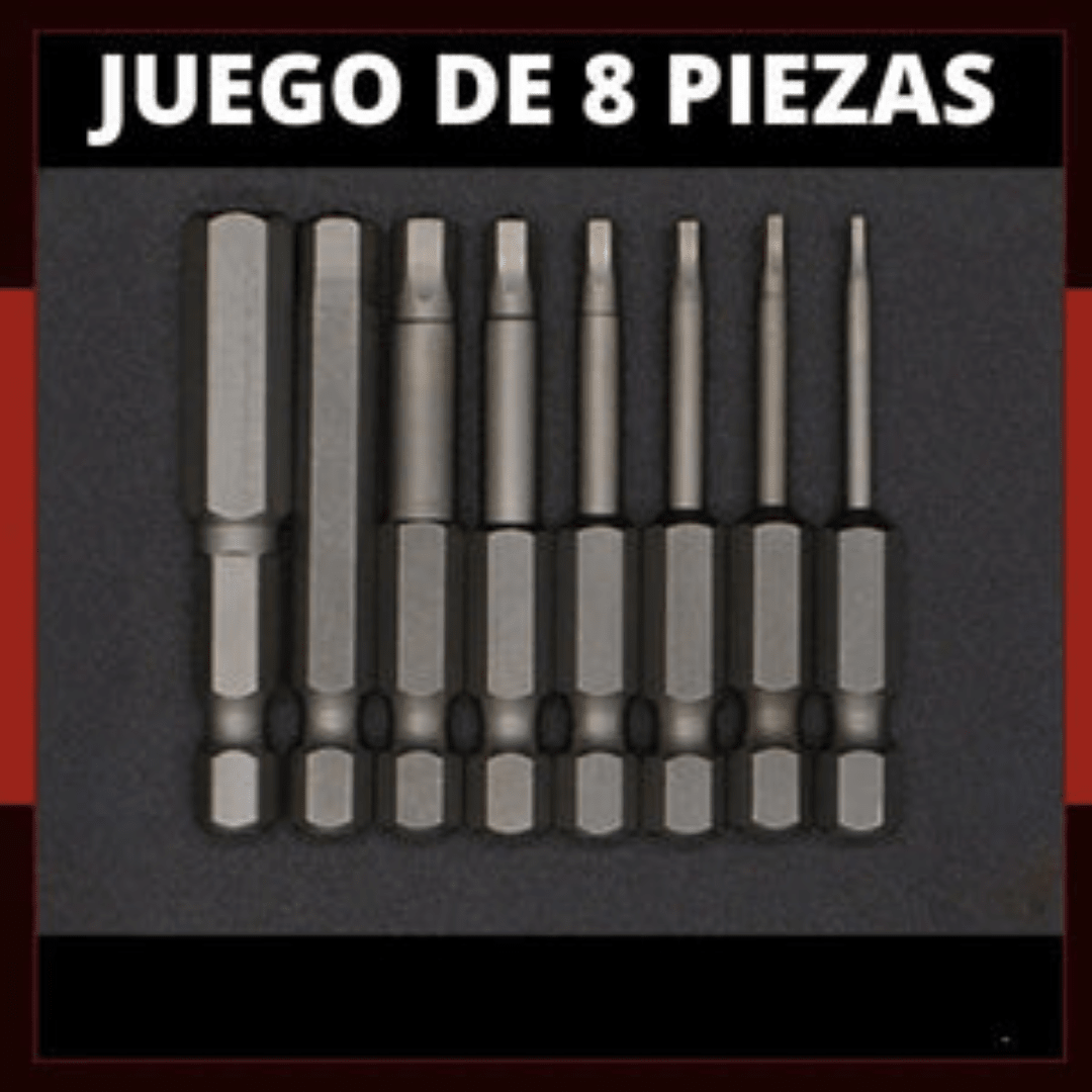 Set de 8 Brocas tipo Allen Hexagonales - Muy Moderna Uruguay