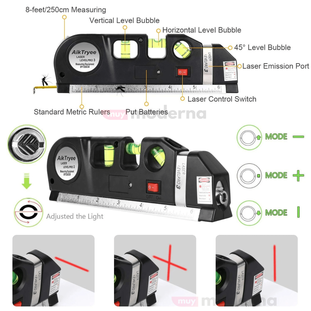 Herramienta de Medición con Laser 4 en 1 - Muy Moderna Uruguay