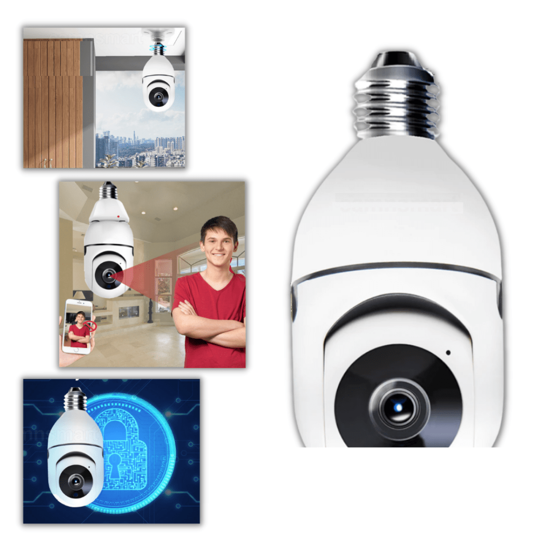Camara de Seguridad Inteligente Estilo Foco de Luz - Muy Moderna Uruguay
