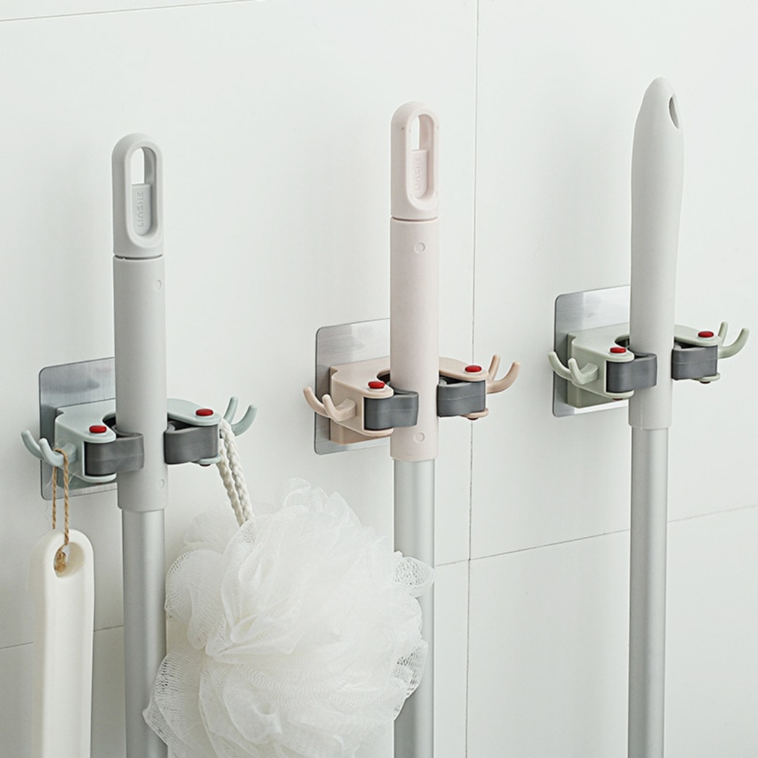 Soporte Adhesivo para Mopas y Escobas