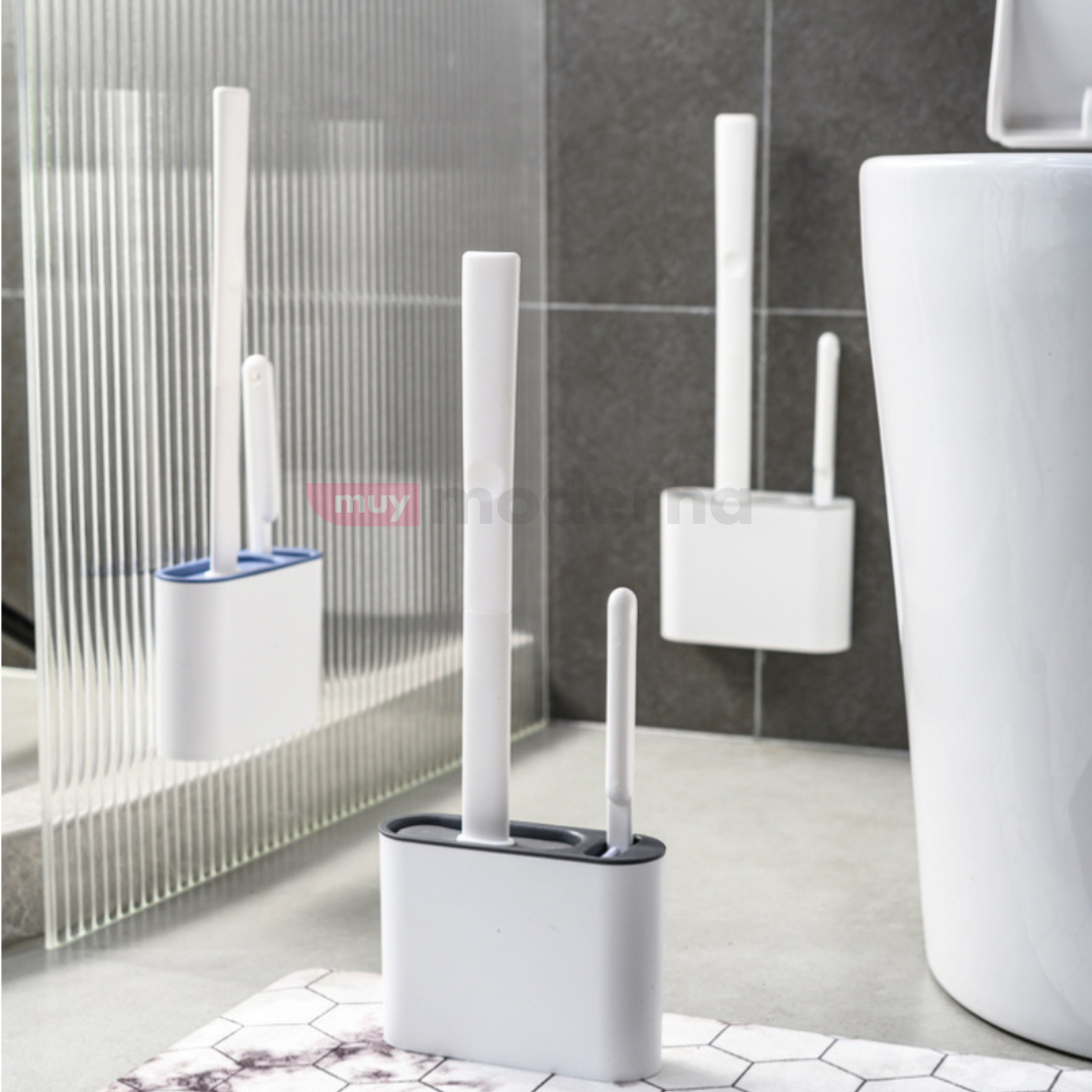 Cepillo de Silicona para Baño con Soporte