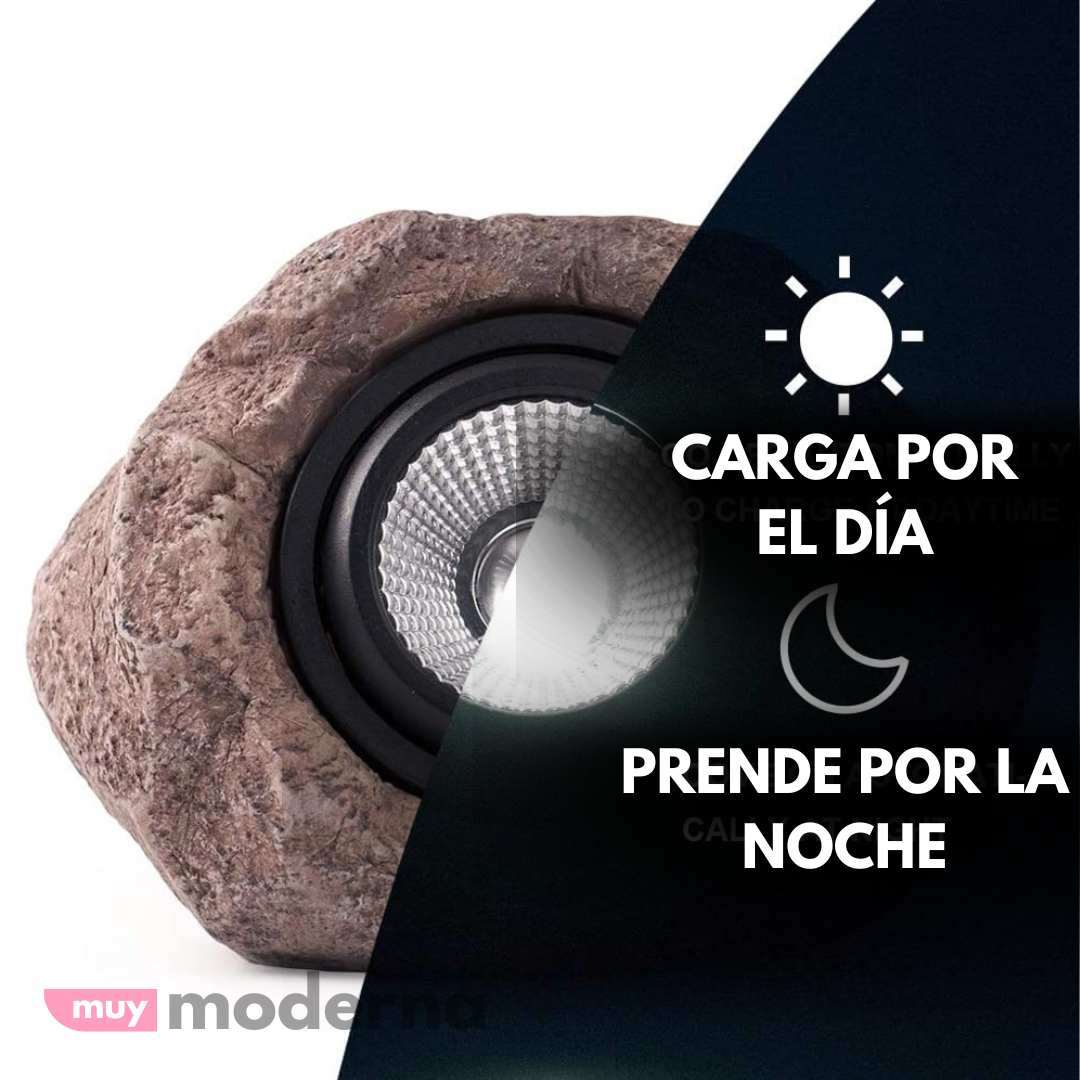 Foco LED tipo Piedra Recargable con el Sol