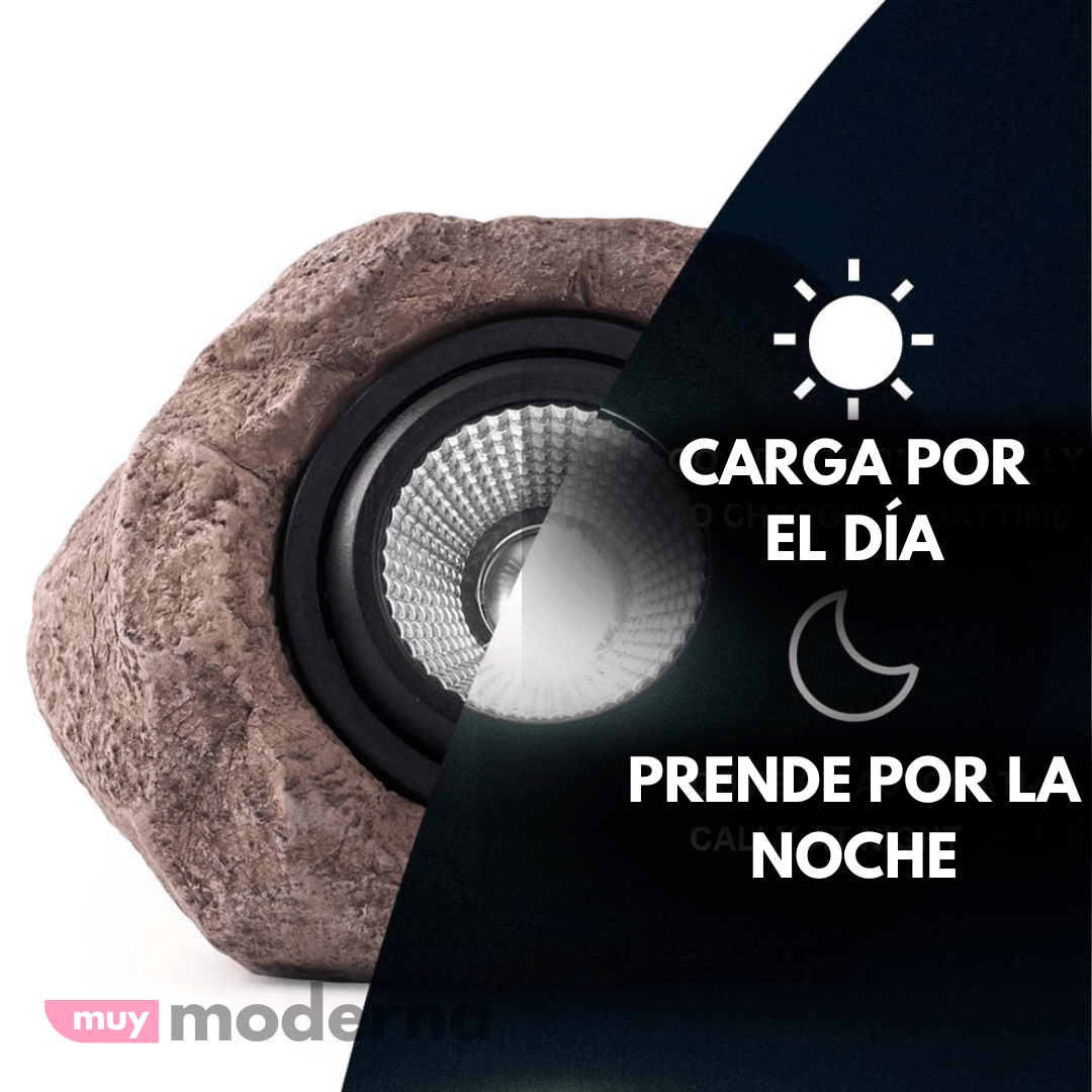 Foco LED tipo Piedra Recargable con el Sol - Muy Moderna Uruguay