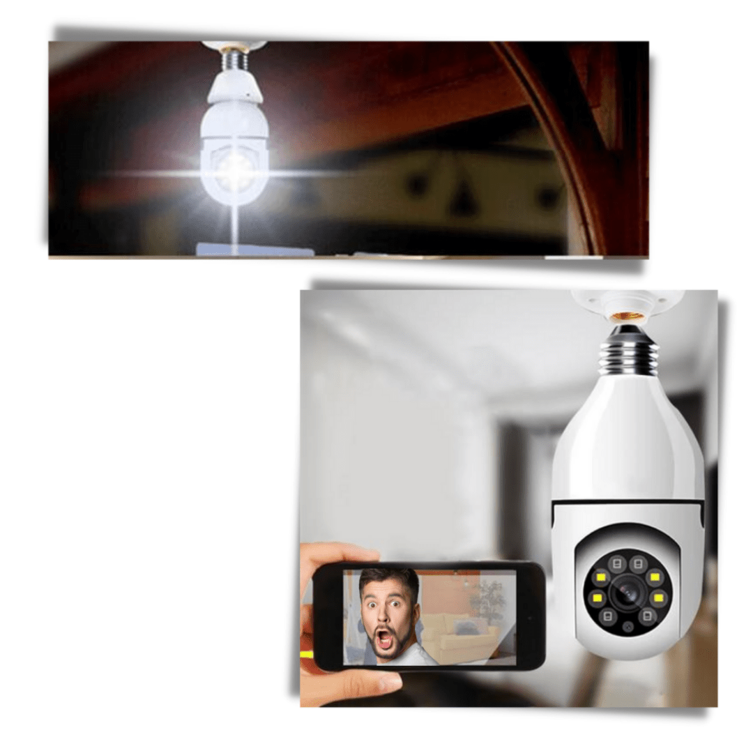 Camara de Seguridad Inteligente Estilo Foco de Luz - Muy Moderna Uruguay