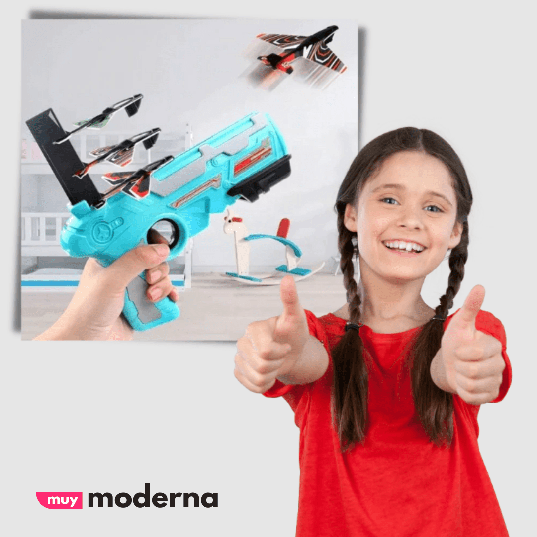 Pistola de Despegue + 4 Aviones - Muy Moderna Uruguay