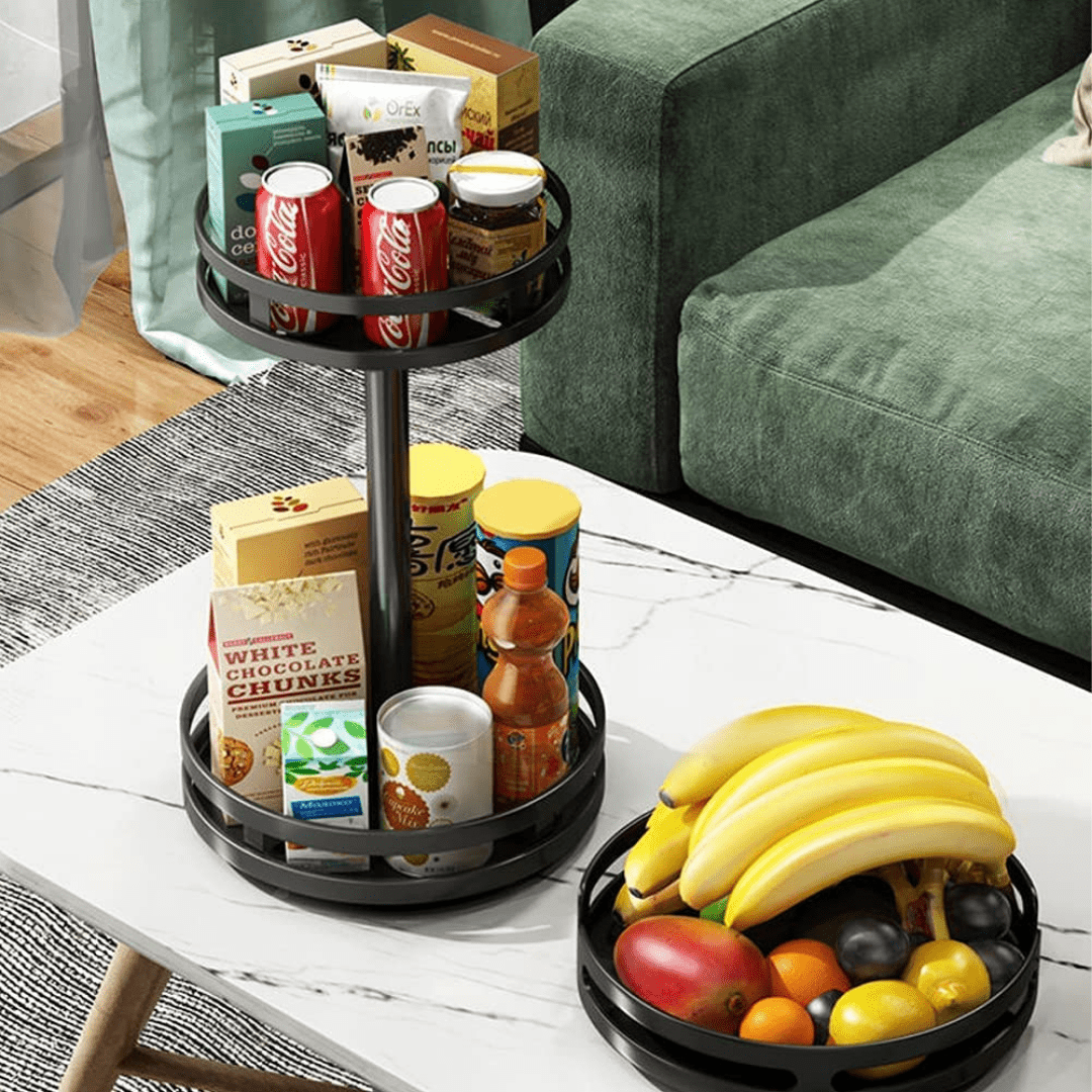 Organizador Giratorio de 2 Niveles para Cocina y Baño - Muy Moderna Uruguay