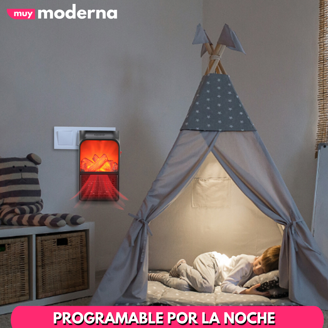 Calefactor Flame Heater Con Pantalla Veladora Fogata LED