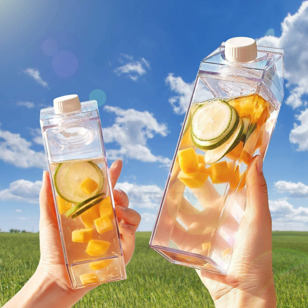 Botella Acrílica Estilo Caja de Leche 1L - Muy Moderna Uruguay