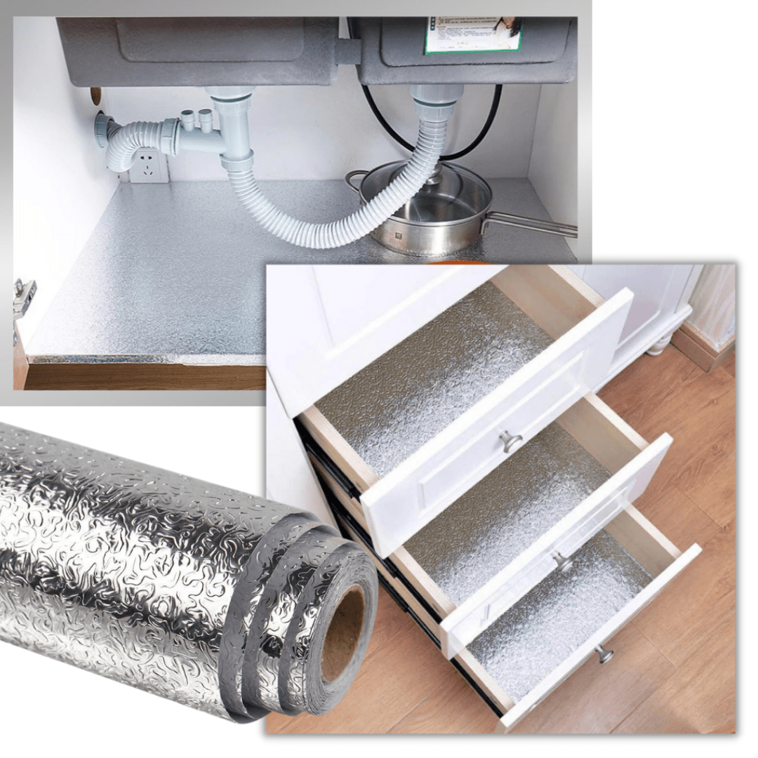 Rollo de Papel Aluminio Adhesivo Impermeable para Cocina (5 Metros) - Muy Moderna Uruguay