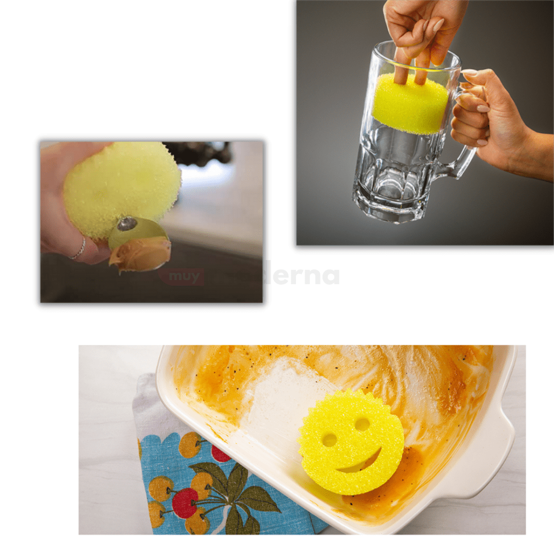 Set de 3 Esponjas Sonrientes Termosensibles - Muy Moderna Uruguay