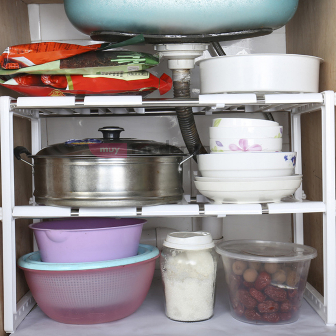Organizador Bajo Mesada Desmontable de Doble Nivel