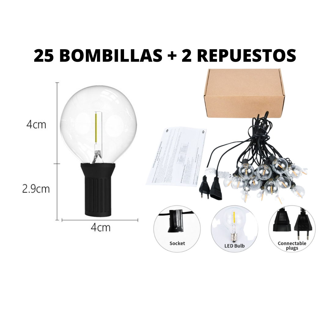 Guía de Luces LED Cálidas (8 Metros)