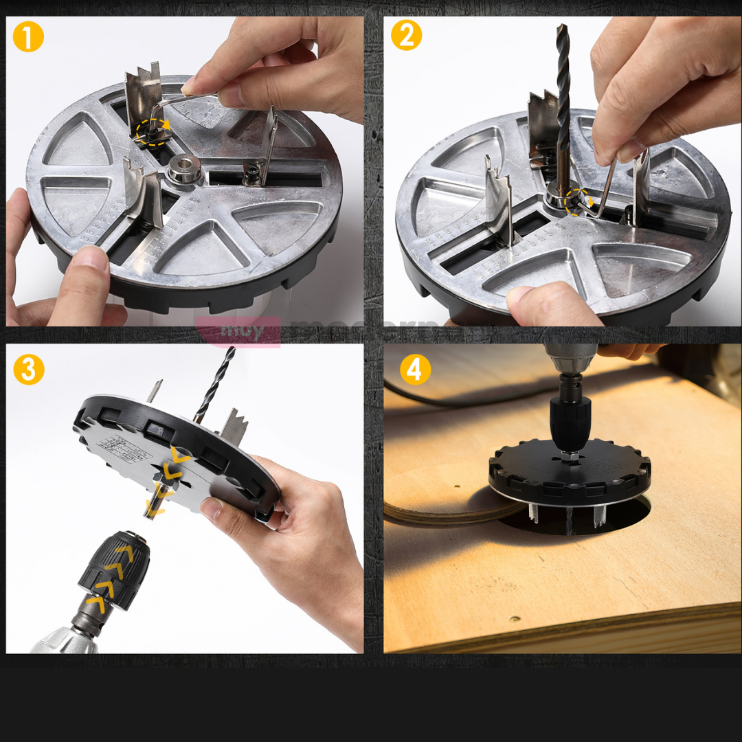 Adaptador de Sierra Punzonadora Ajustable para Taladro