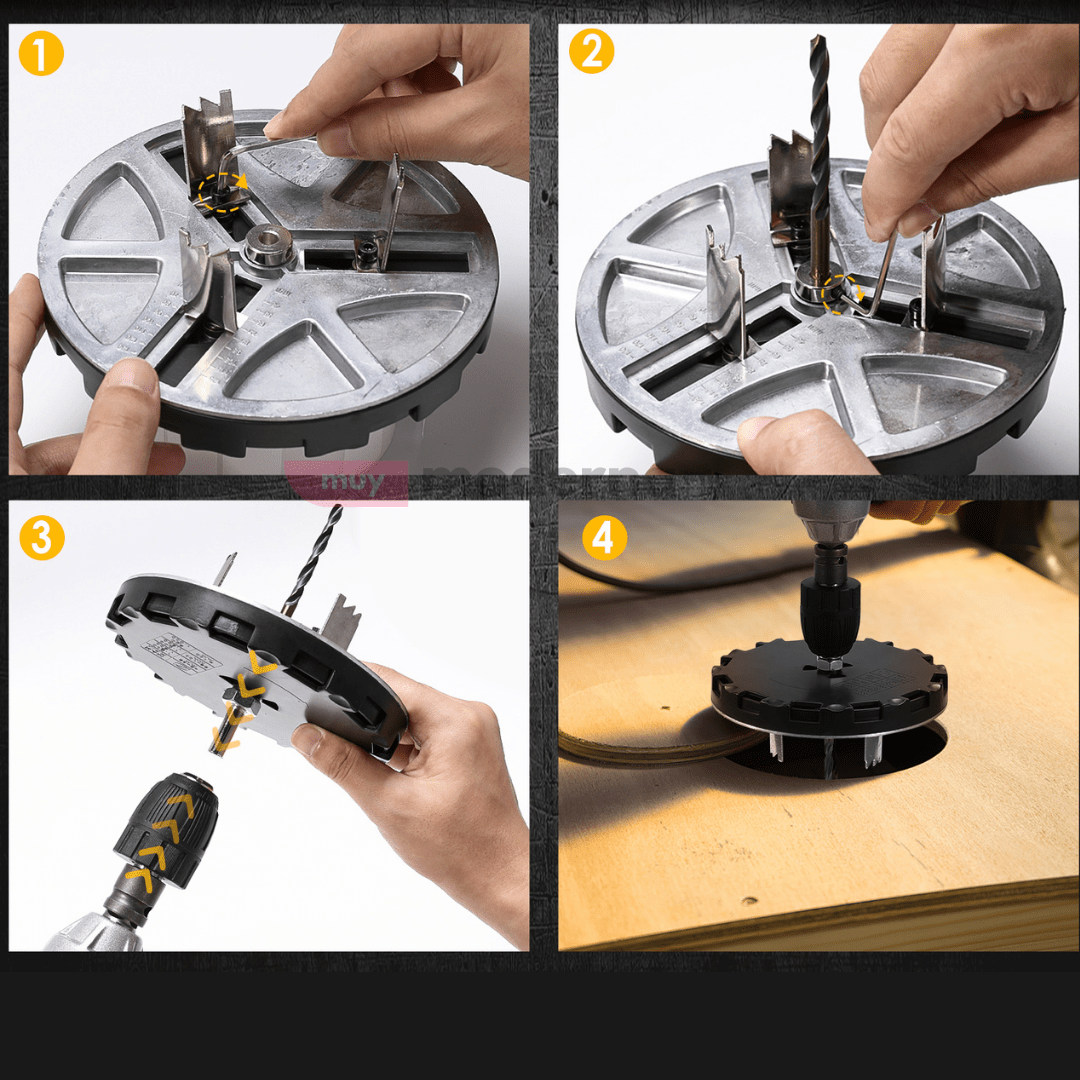 Adaptador de Sierra Punzonadora Ajustable para Taladro - Muy Moderna Uruguay