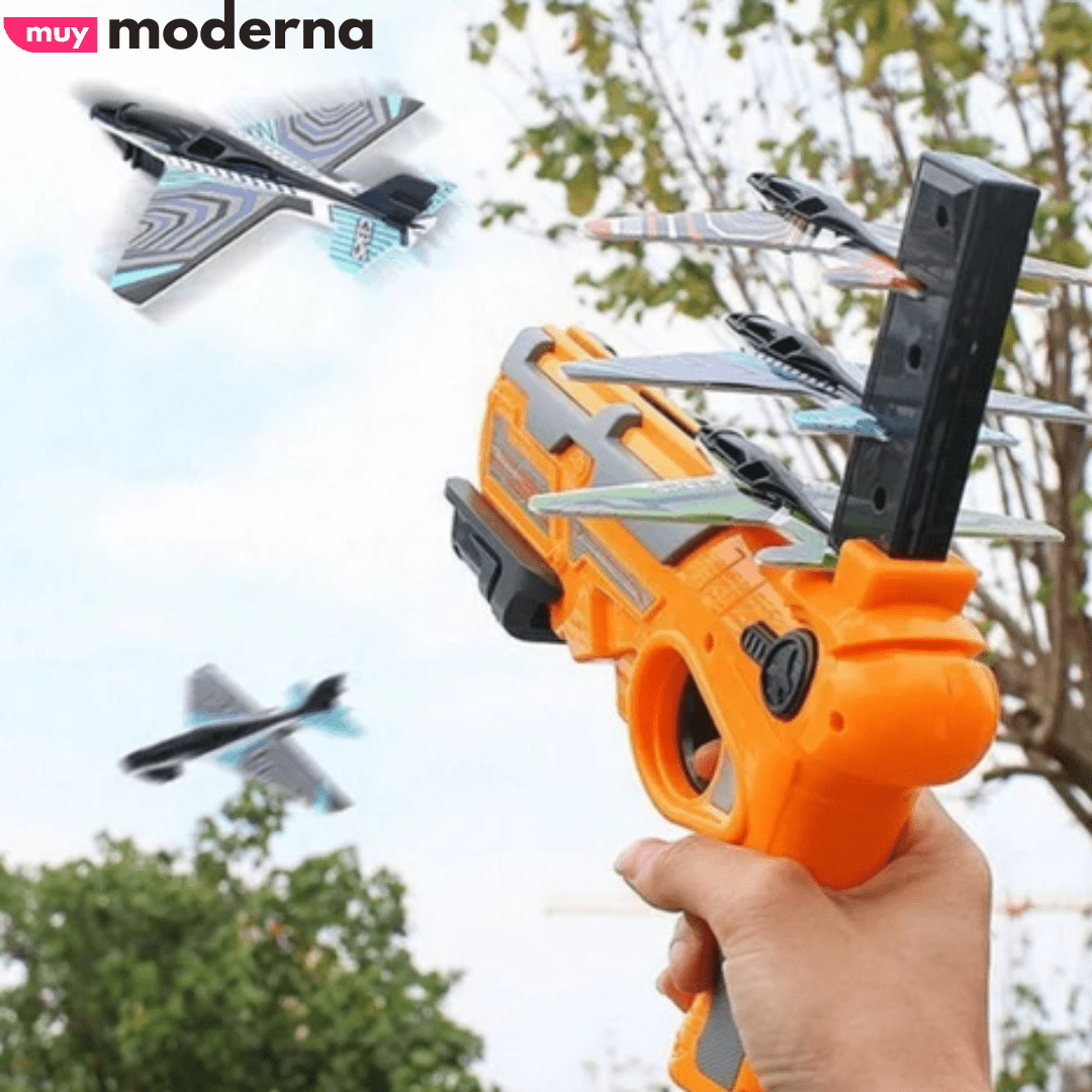 Pistola de Despegue + 4 Aviones - Muy Moderna Uruguay