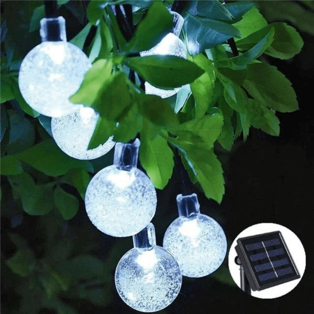 Guirnalda Solar Bolitas Led De Para Jardin Exterior 5 Metros Calidas - Muy Moderna Uruguay