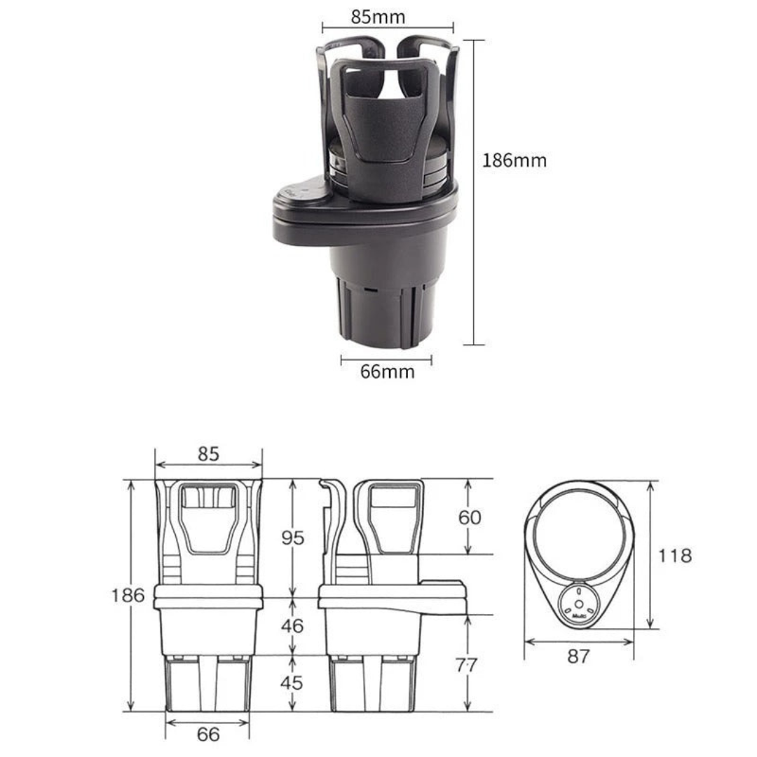 Posa Vasos Multifunción para Auto (Compatible con Mates)
