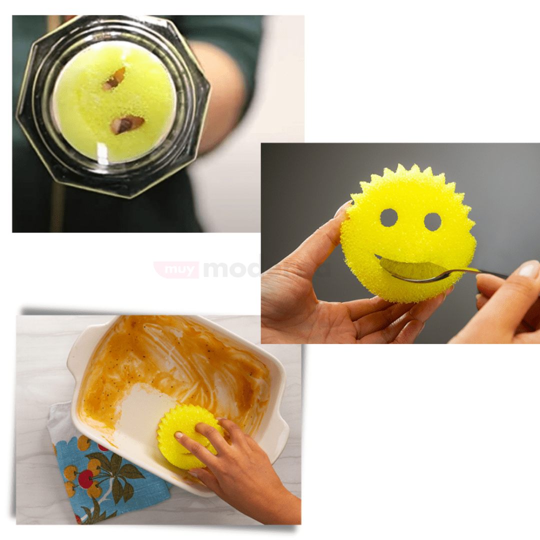 Set de 3 Esponjas Sonrientes Termosensibles - Muy Moderna Uruguay
